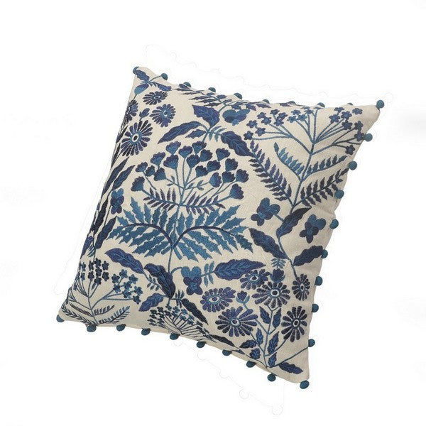 Navy Floral Pillow