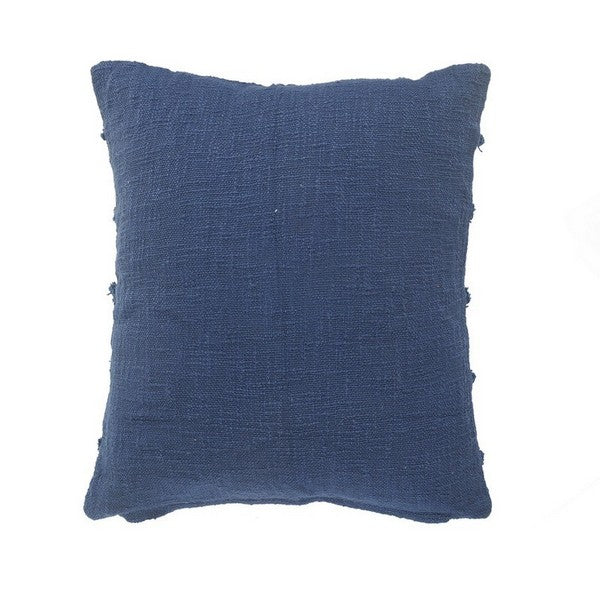 Navy Decorative Pillow with Fringe