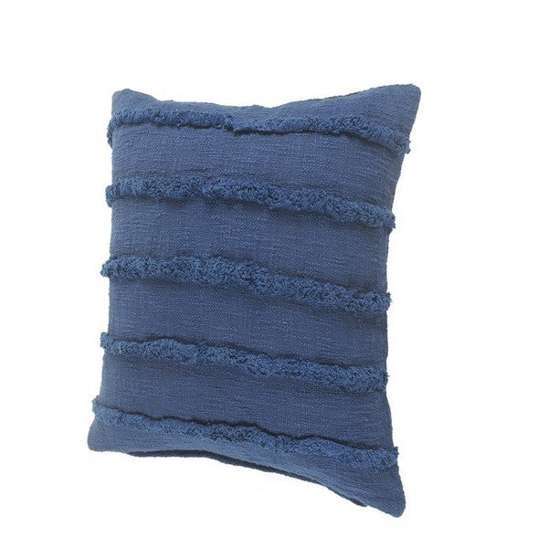 Navy Decorative Pillow with Fringe