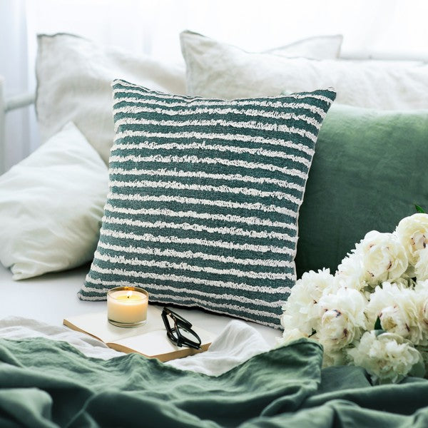 Green Striped Pillow