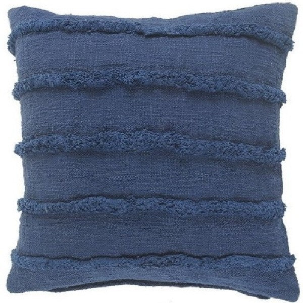 Navy Decorative Pillow with Fringe