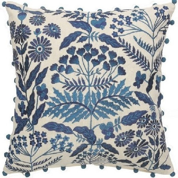 Navy Floral Pillow