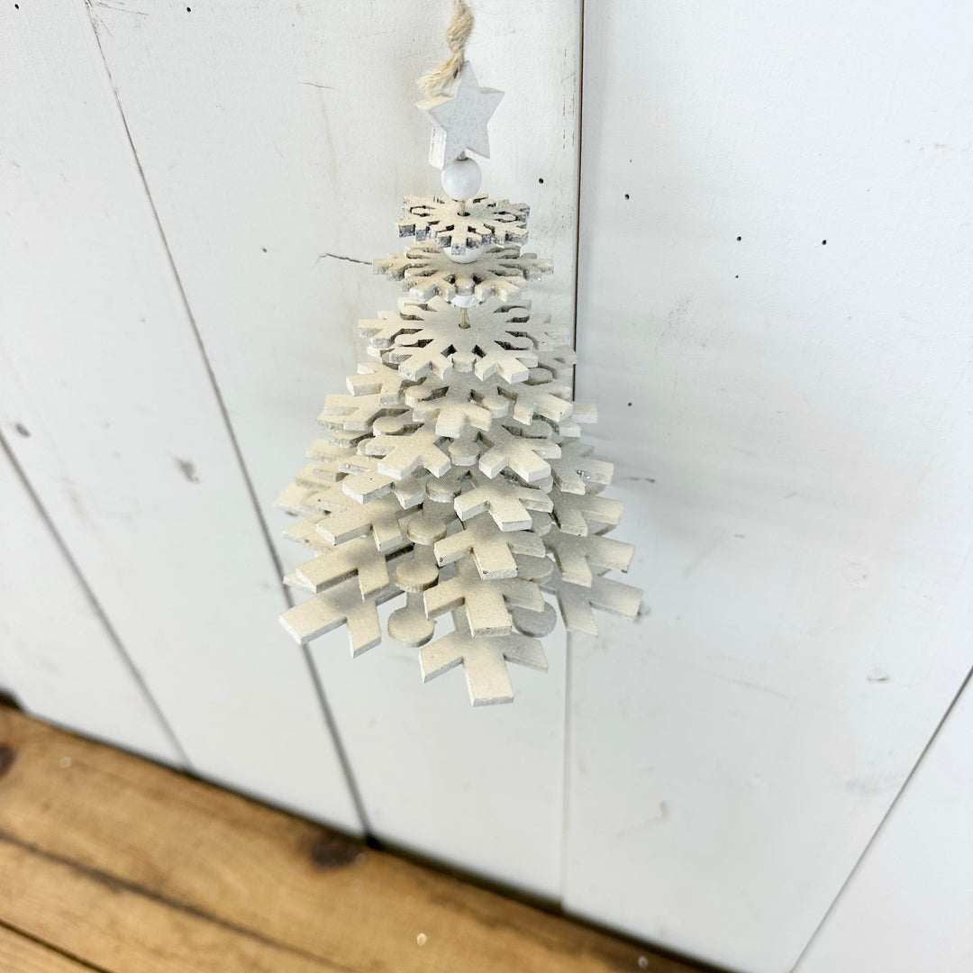 Dancing White Snowflake Ornament