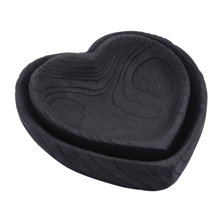 Black Wooden Heart Bowls