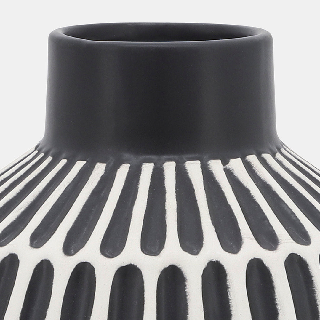 Ceramic Tribal Vase - Black