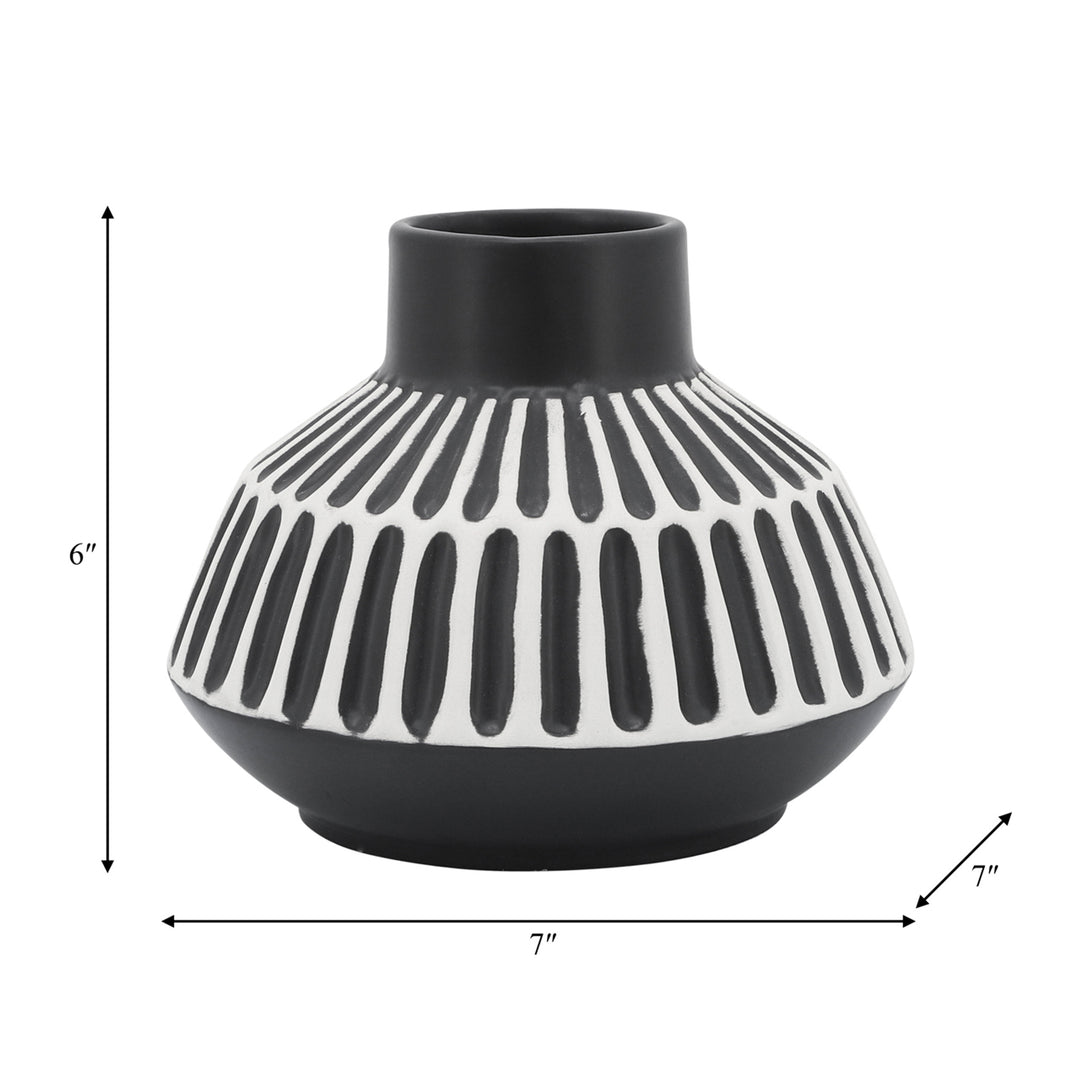 Ceramic Tribal Vase - Black