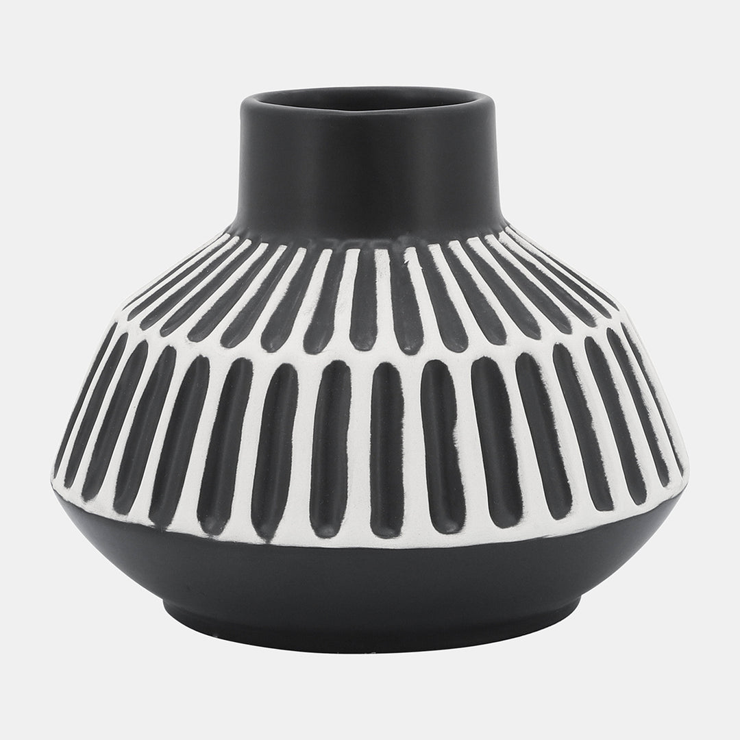 Ceramic Tribal Vase - Black