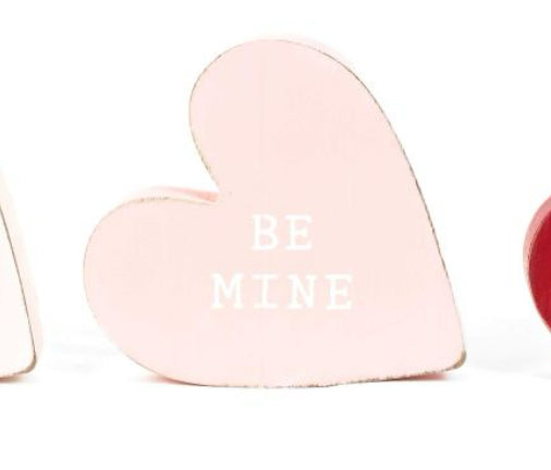 Wooden Hearts with Words: I'm Yours, Be Mine, Love You