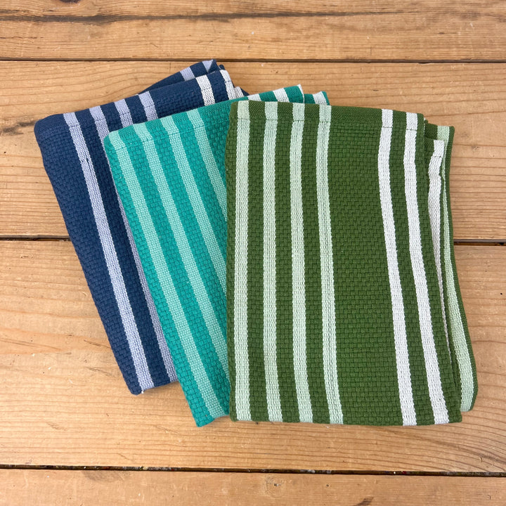 Basket Weave Stripe Dishtowel - Three Colors Available