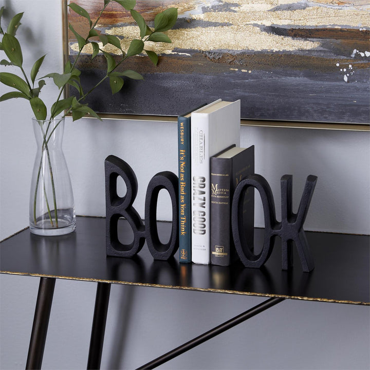 Black Aluminum Metal Book Bookends