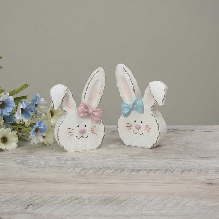 Resin Easter Bunny Head, Set of 2