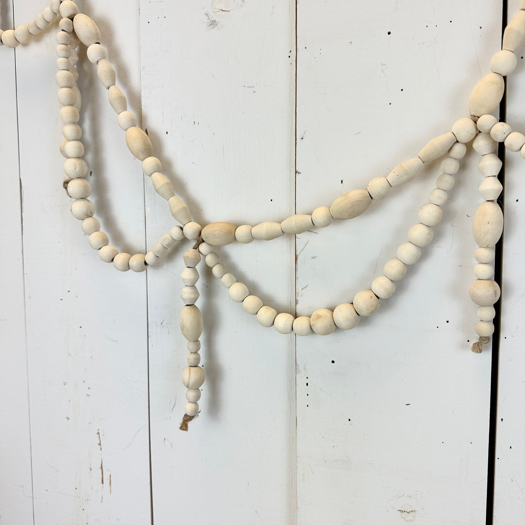 Natural Wood Bead Swag Garland