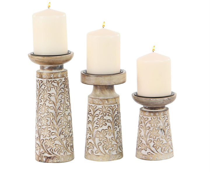 Decorative Wooden Candlesticks