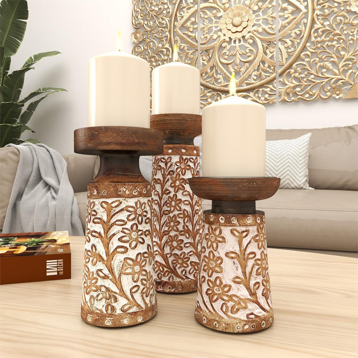 Decorative Wooden Candlesticks