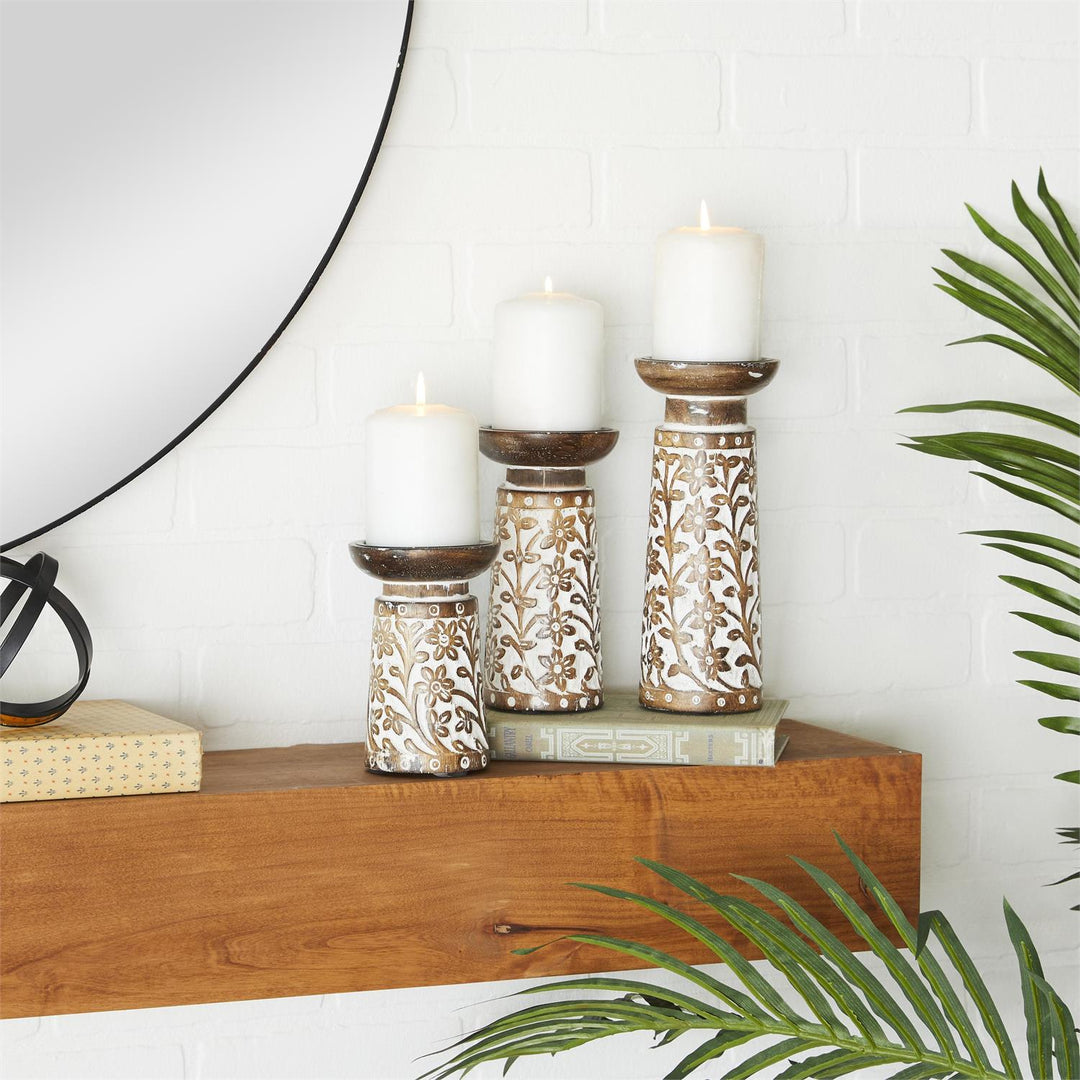 Decorative Wooden Candlesticks