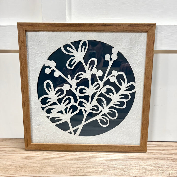 Blue and White Recycled Paper Wall Art