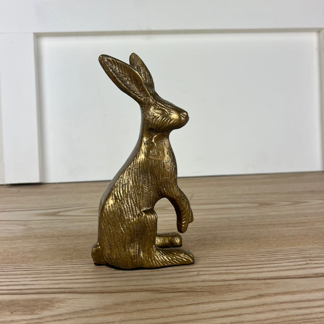 Standing Rabbit, Antique Gold Finish