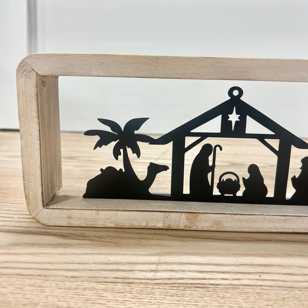 Metal and Wood Nativity