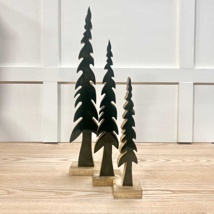 Dark Forest Green Mango Wood Trees