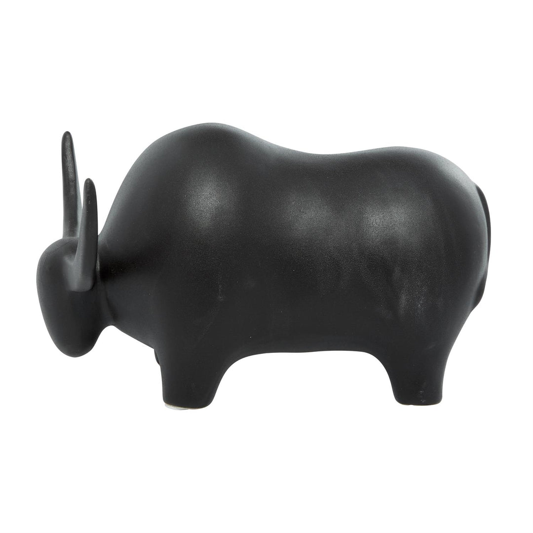 Modern Bull Sculpture - Black