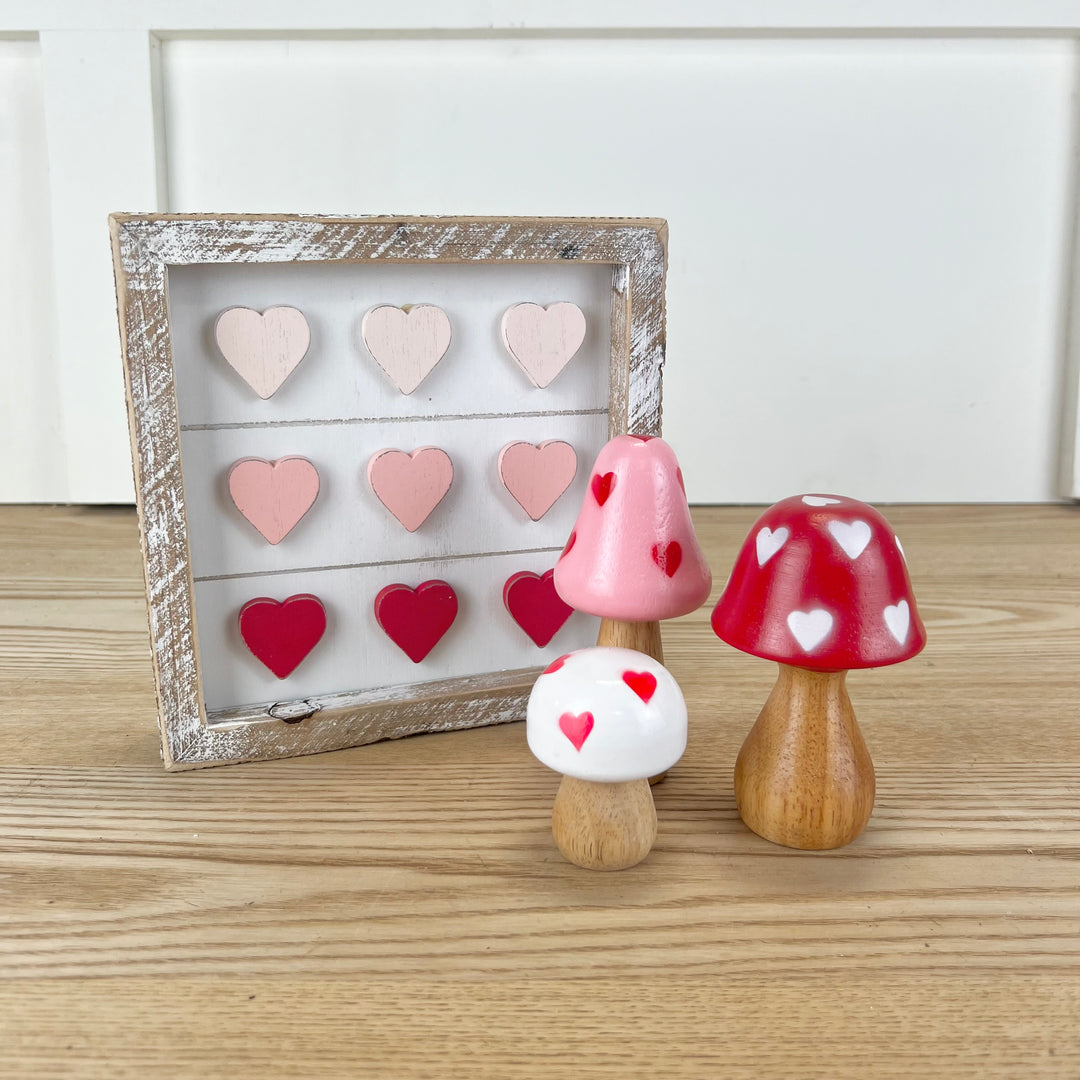 Valentine's Day Mushrooms, Set of 3