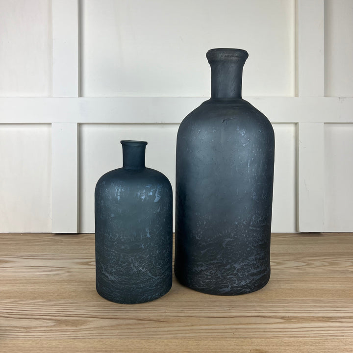 Blue Glass Bottles - Two Sizes