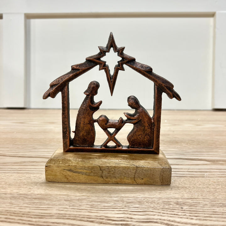 Copper and Wood Nativity Scenes