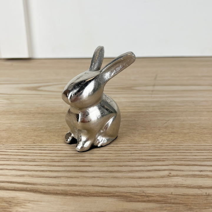 Small Silver and Gold Sitting Rabbit