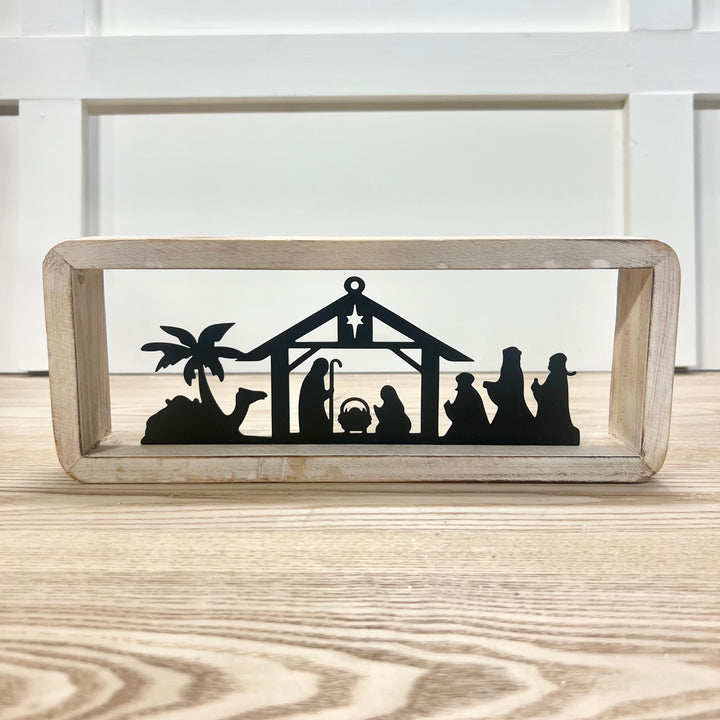 Metal and Wood Nativity