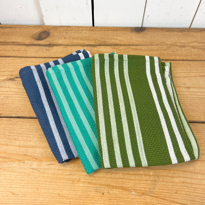 Basket Weave Stripe Dishtowel - Three Colors Available