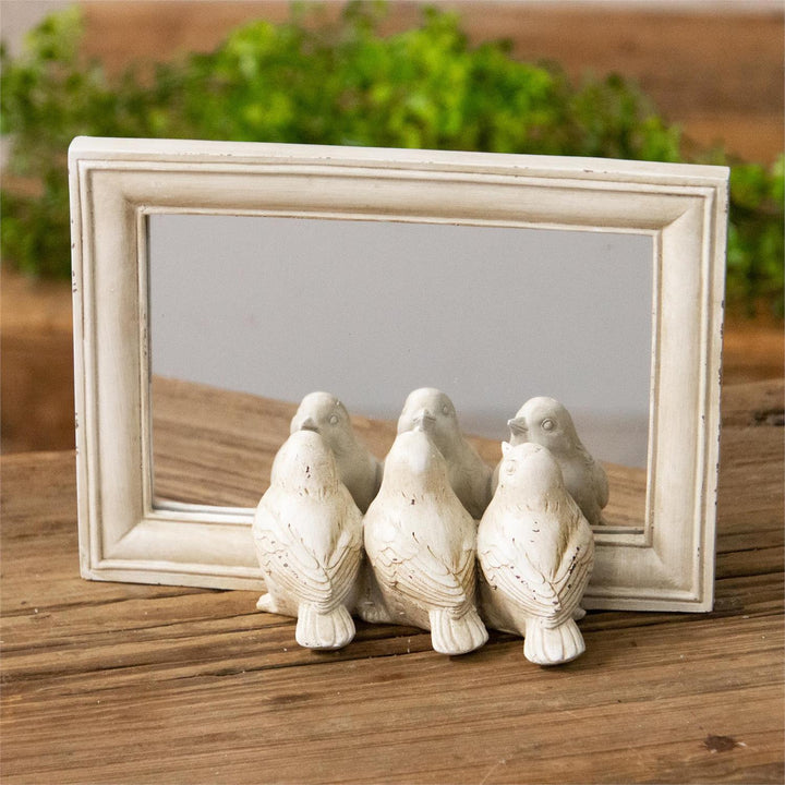 Distressed Sitting Bird Mirror