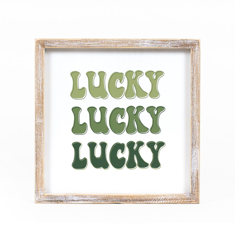 Love / Lucky Reversible Wooden Sign