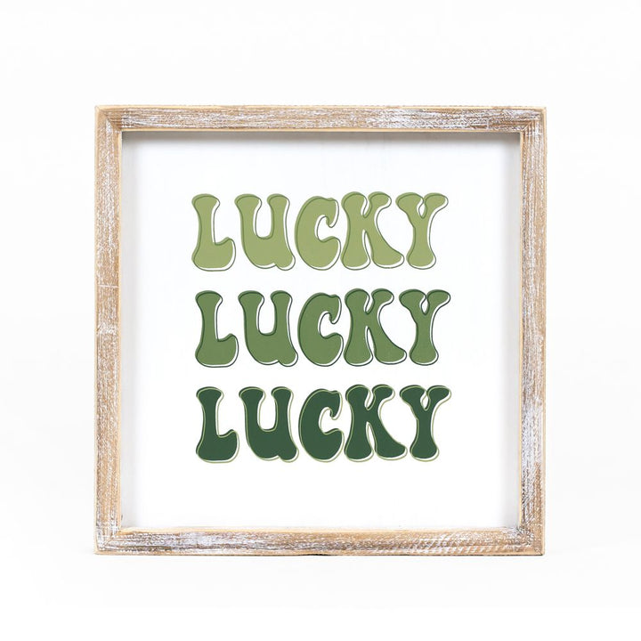 Love / Lucky Reversible Wooden Sign