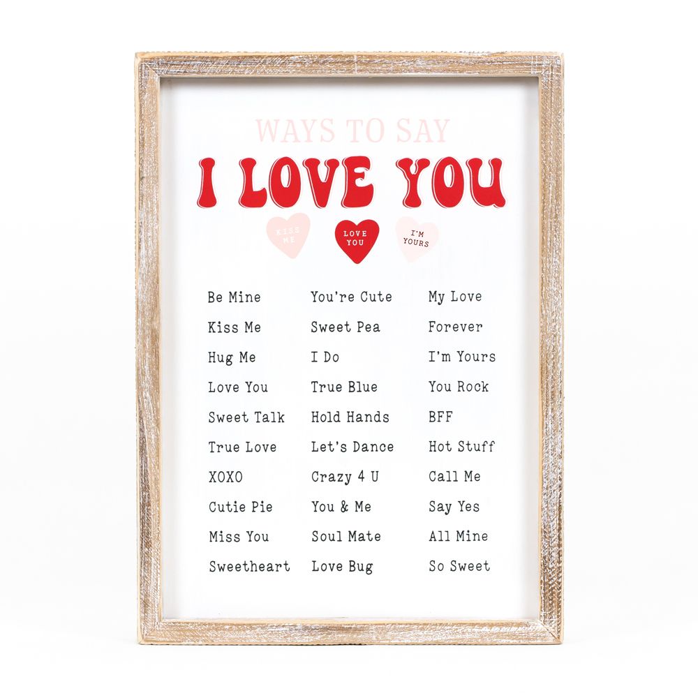 I Love You / Ways to be Lucky Reversible Wooden Sign