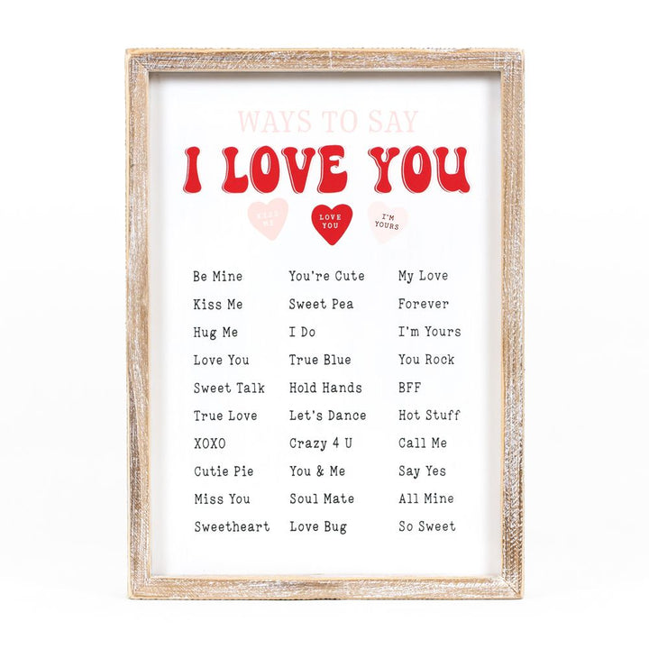 I Love You / Ways to be Lucky Reversible Wooden Sign