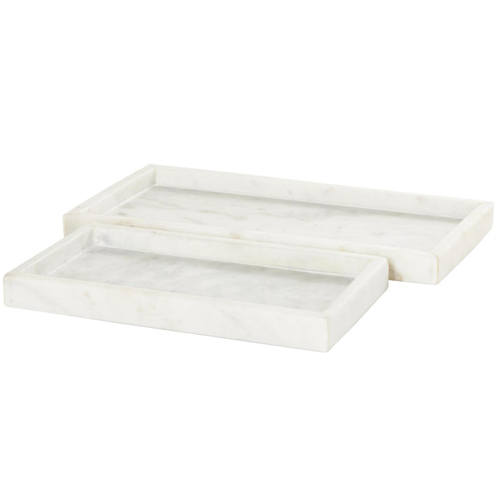 White Marble Tray - Set of 2