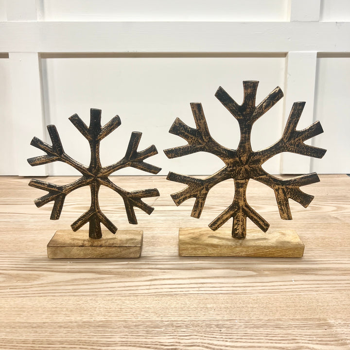 Black and Gold Iron Snowflakes