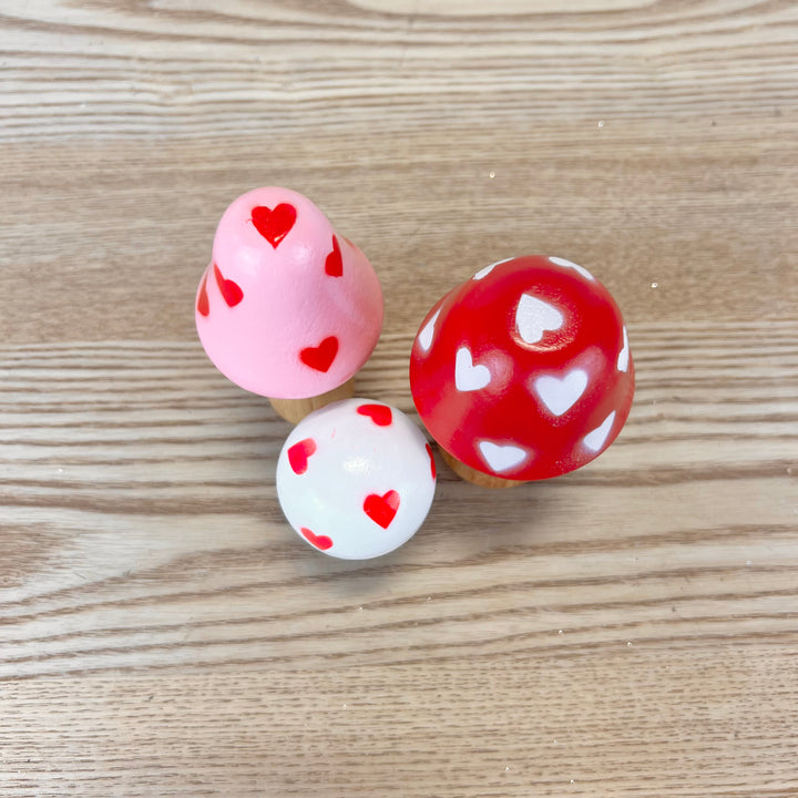 Valentine's Day Mushrooms, Set of 3