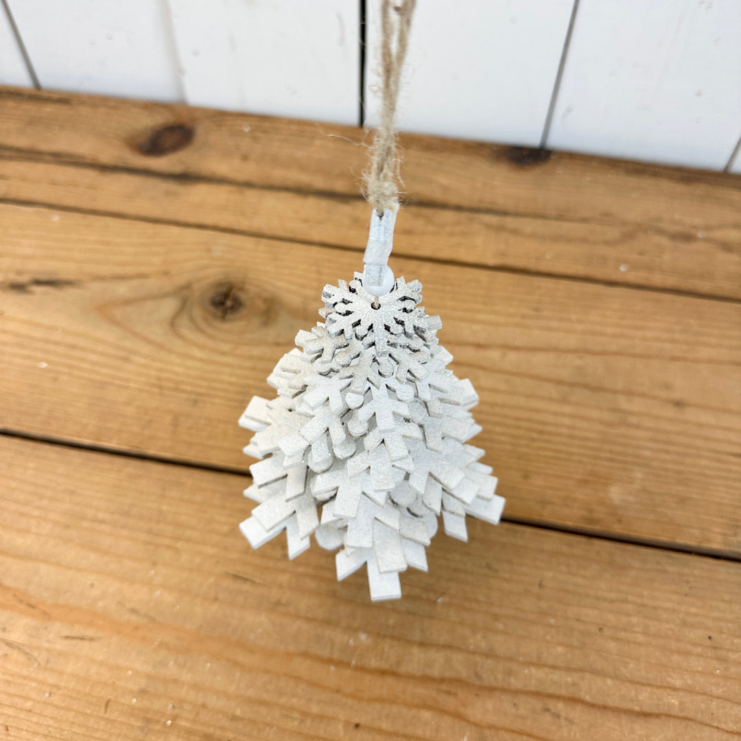 Dancing White Snowflake Ornament