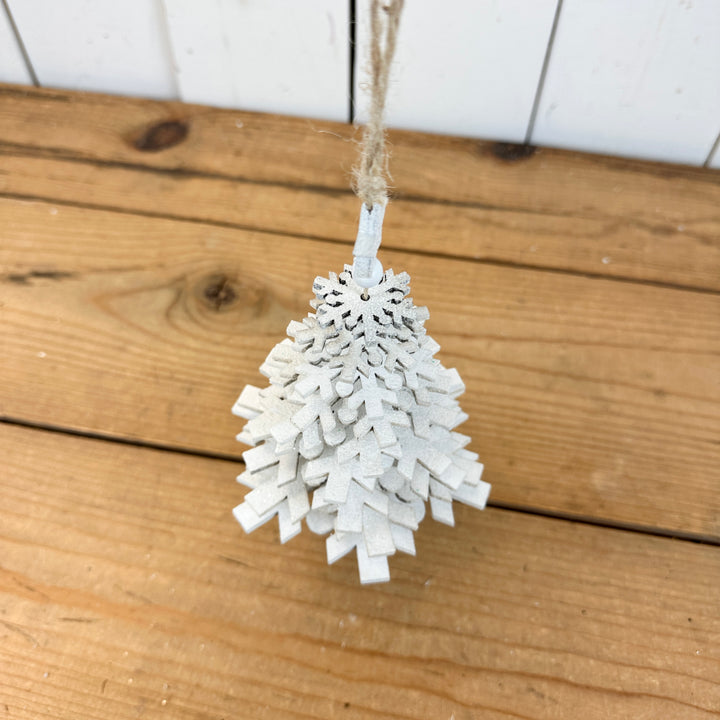 Dancing White Snowflake Ornament