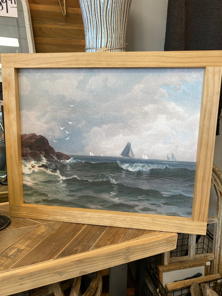 Ocean Scene Framed Canvas Print