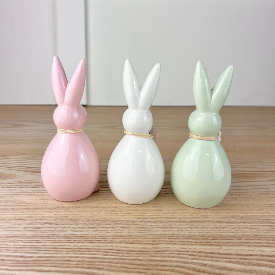 Dolomite Bunny with Floral Necklace - Set of 3