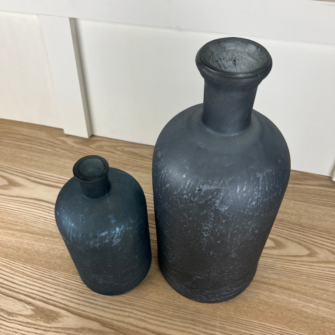 Blue Glass Bottles - Two Sizes