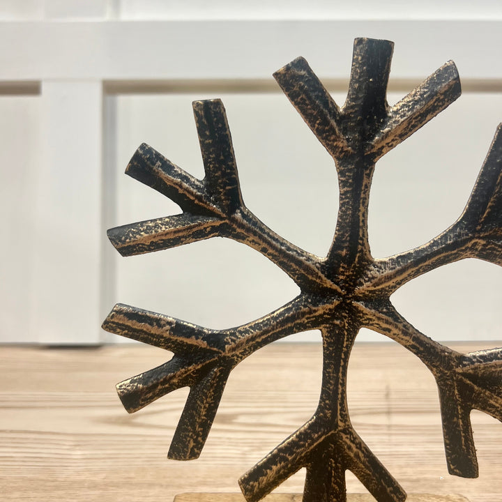 Black and Gold Iron Snowflakes