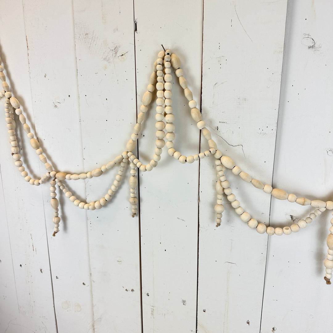 Natural Wood Bead Swag Garland