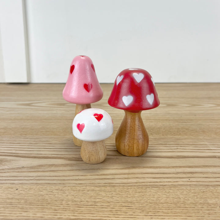 Valentine's Day Mushrooms, Set of 3