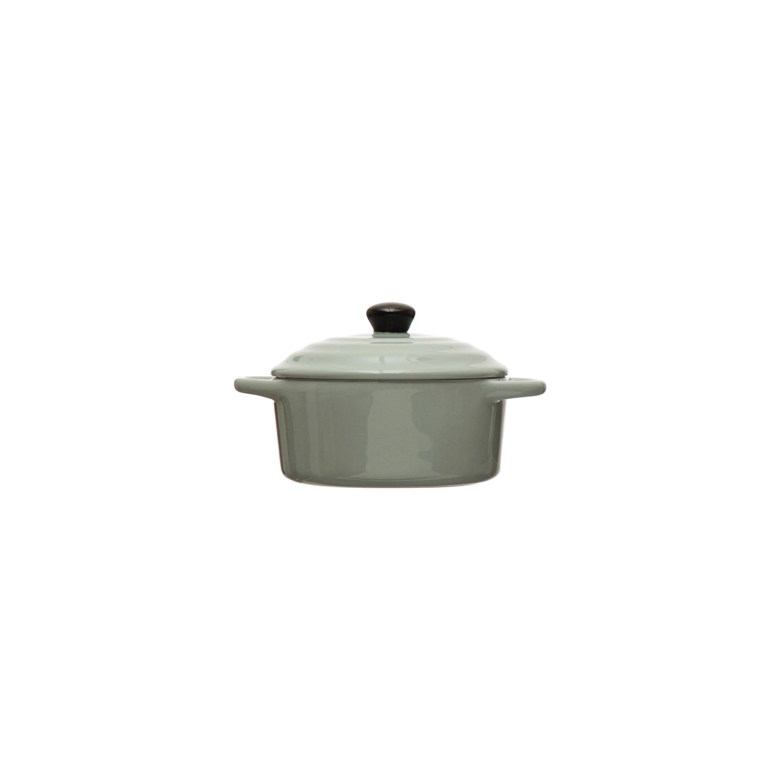 Stoneware Mini Baker w/ Lid - 1 cup, 4 Colors