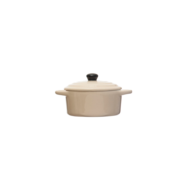 Stoneware Mini Baker w/ Lid - 1 cup, 4 Colors