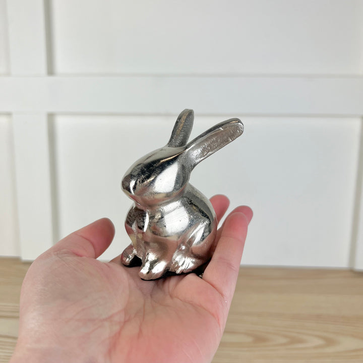 Small Silver and Gold Sitting Rabbit