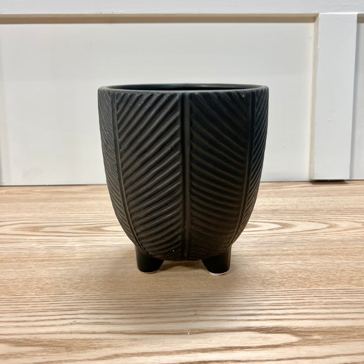 Ceramic Black and White Footed Pots